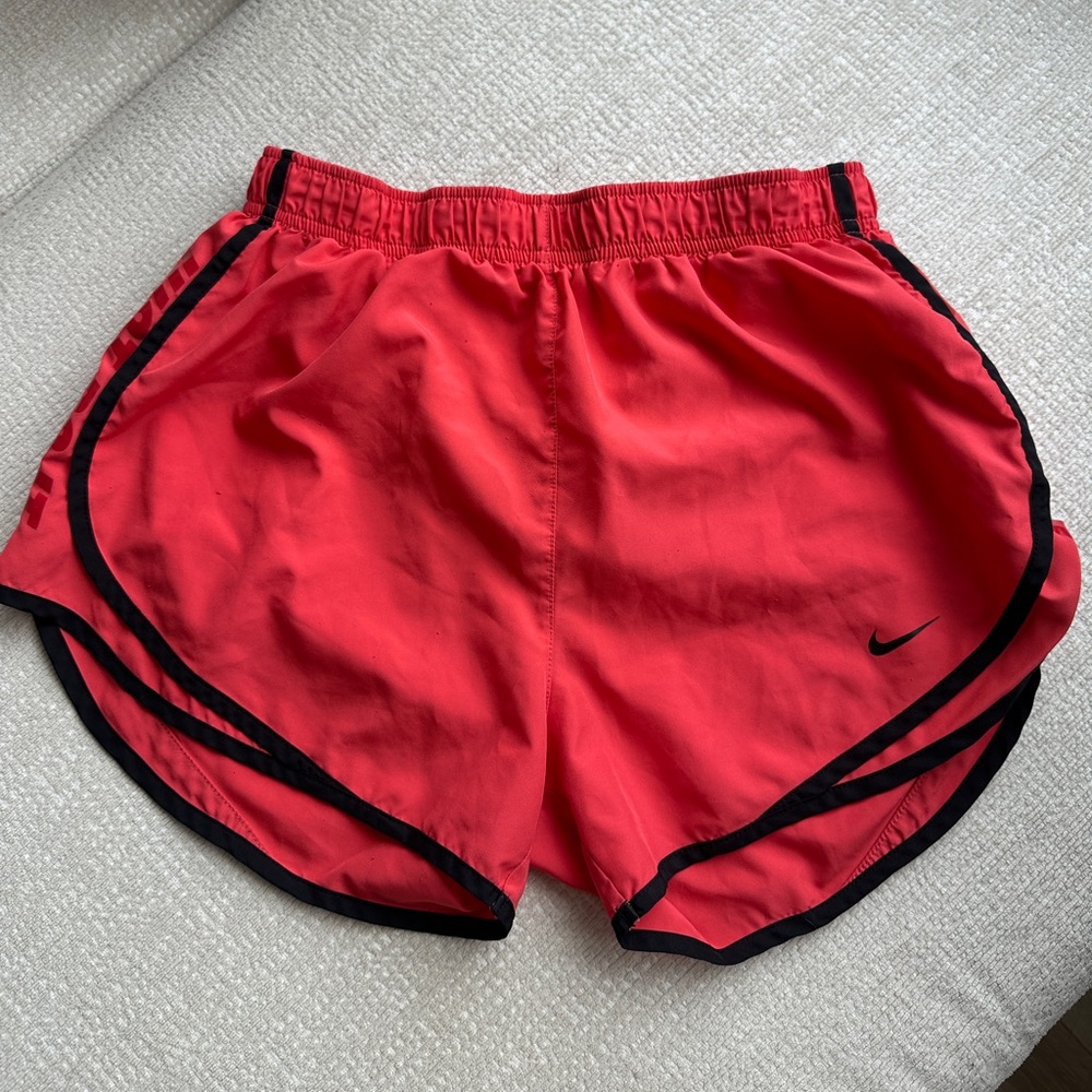 Nike Women's Neon Red Dry Tempo Core Running Shorts
